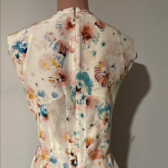 Rebecca Taylor Poppy Print 100% Silk Godet Lined Dress Size 8 - Picture 11 of 16